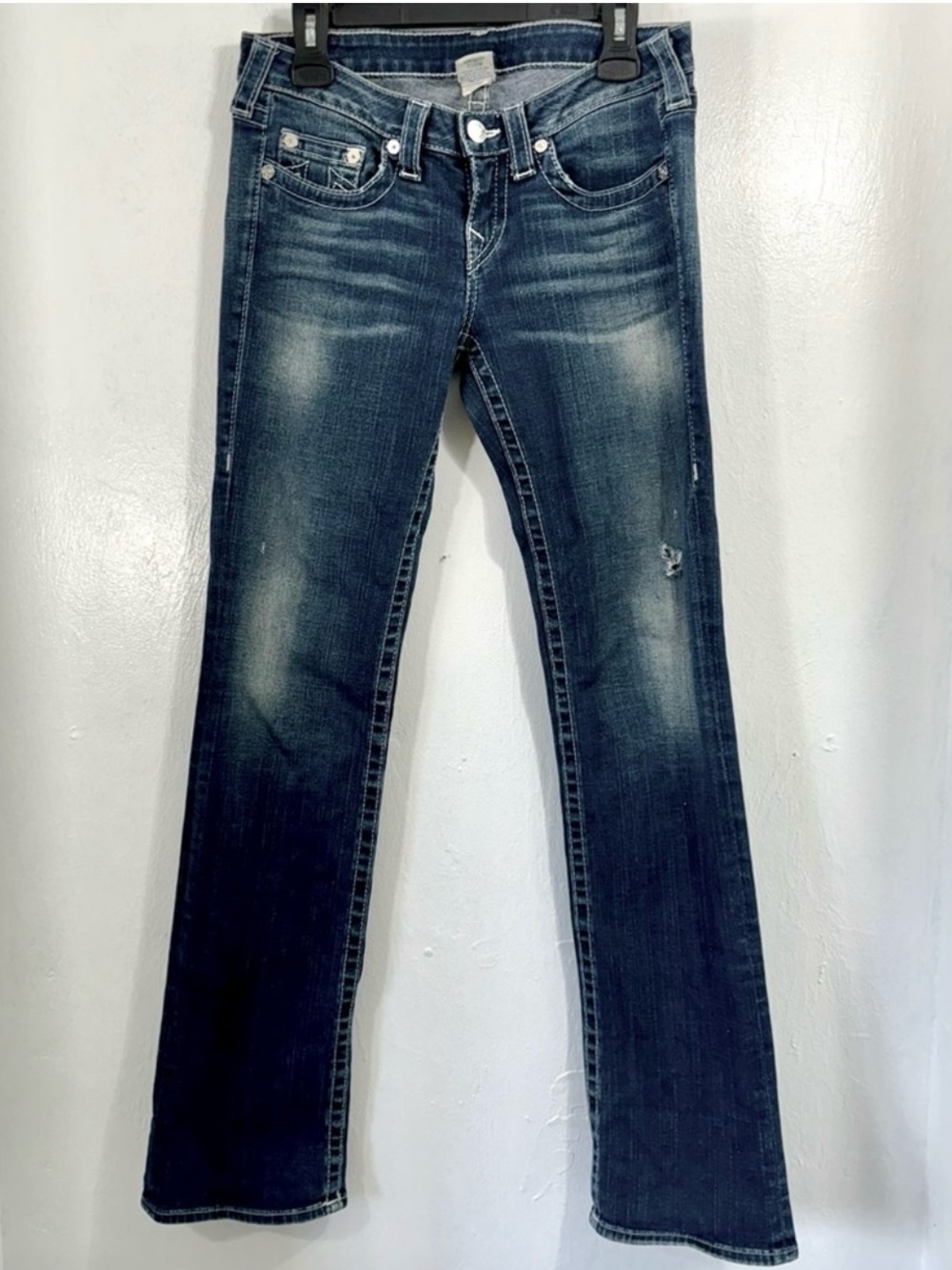 Vintage Y2K True ReligionJohnny Lowrise Women's Jeans - Dark Blue Wash.Size 29